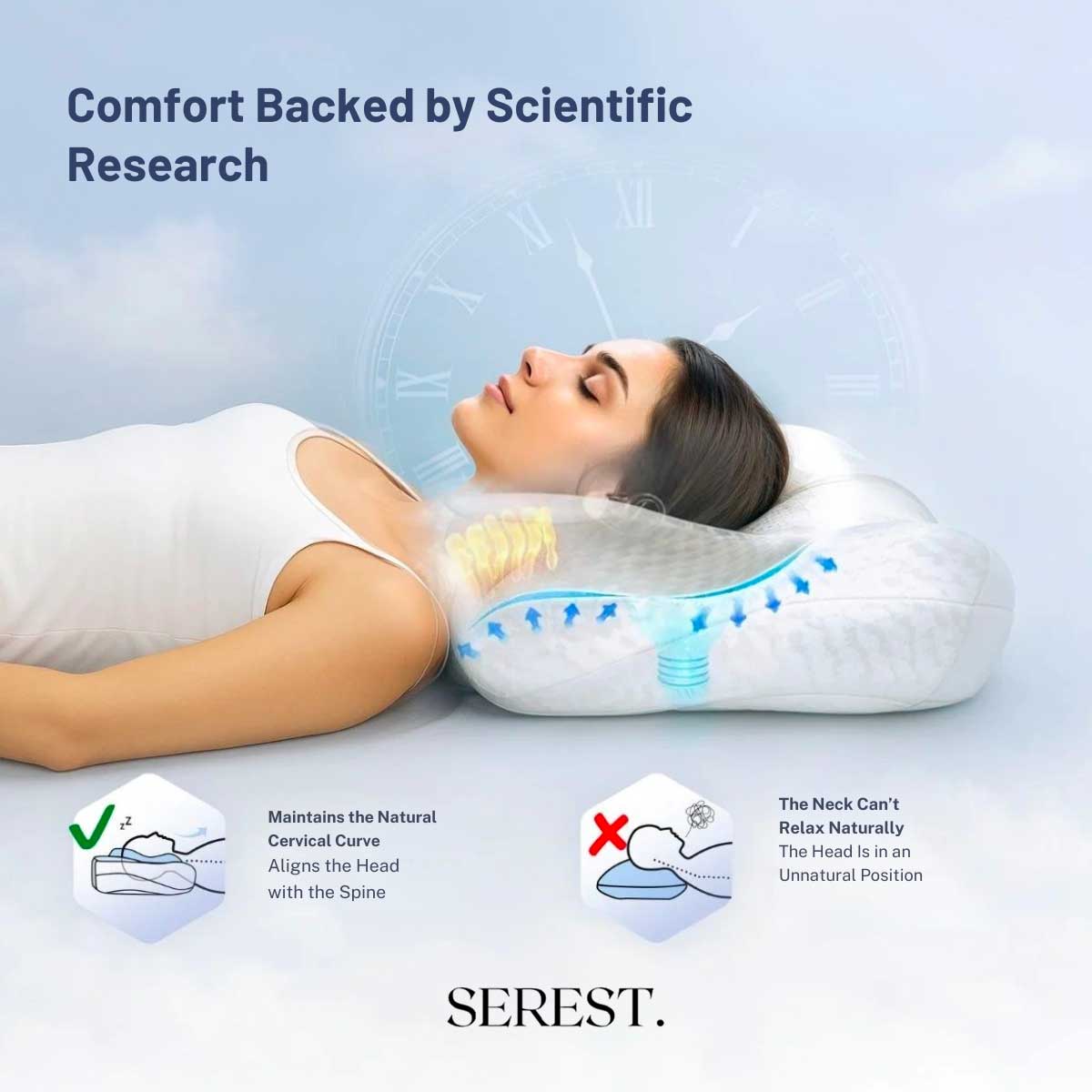 SEREST. Boost – Ergonomic Pillow with Enhanced Thickness