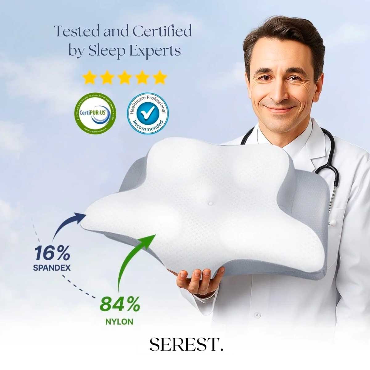SEREST. Boost – Ergonomic Pillow with Enhanced Thickness